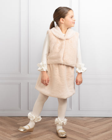 Cosy Carriage Faux Fur Skirt Set - A