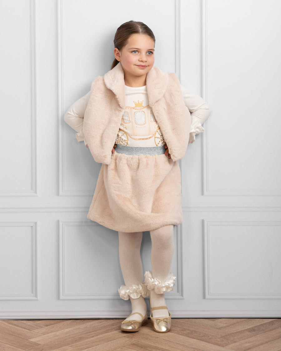 Cosy Carriage Faux Fur Skirt Set - B