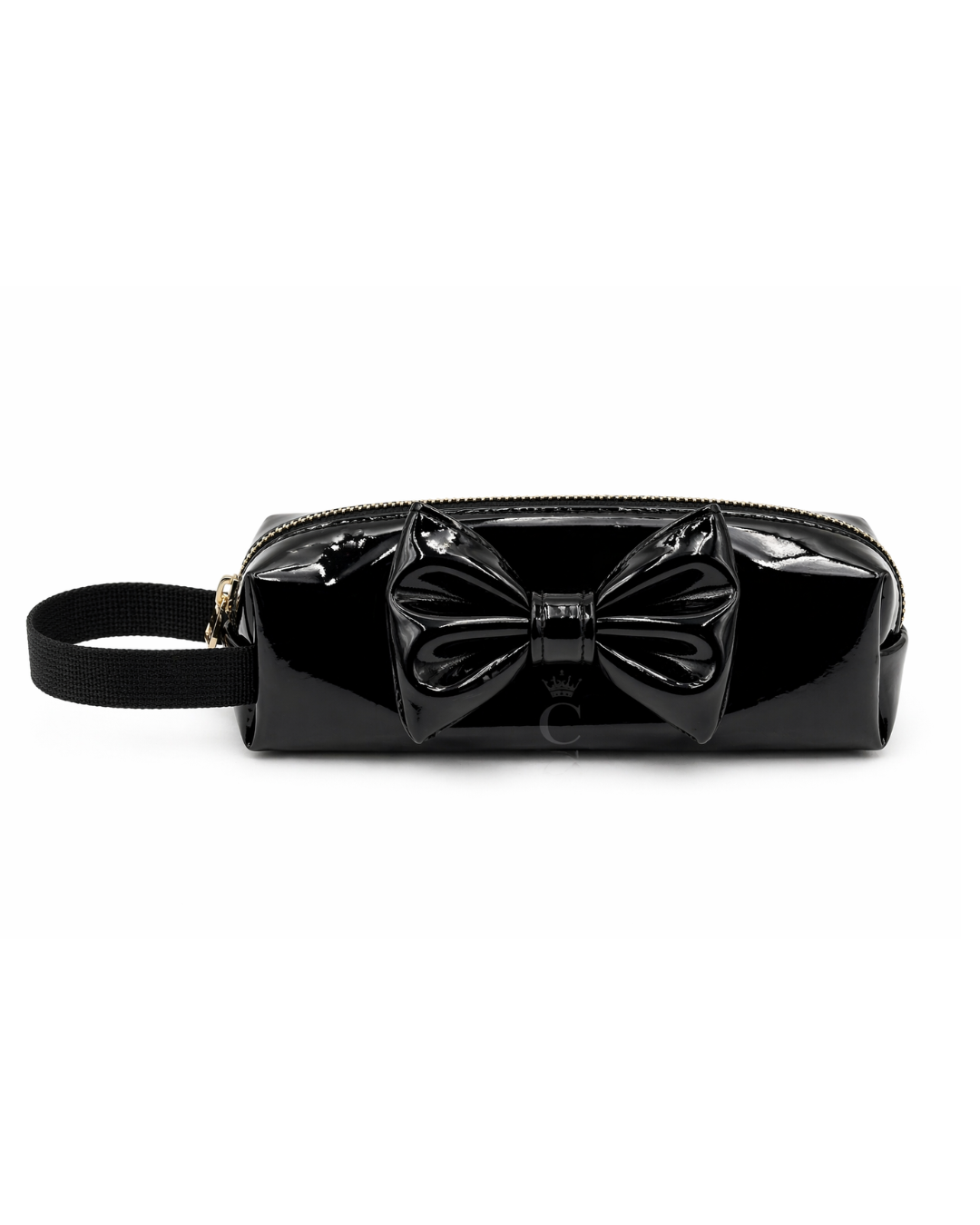 Black Patent Bow Pencil Case