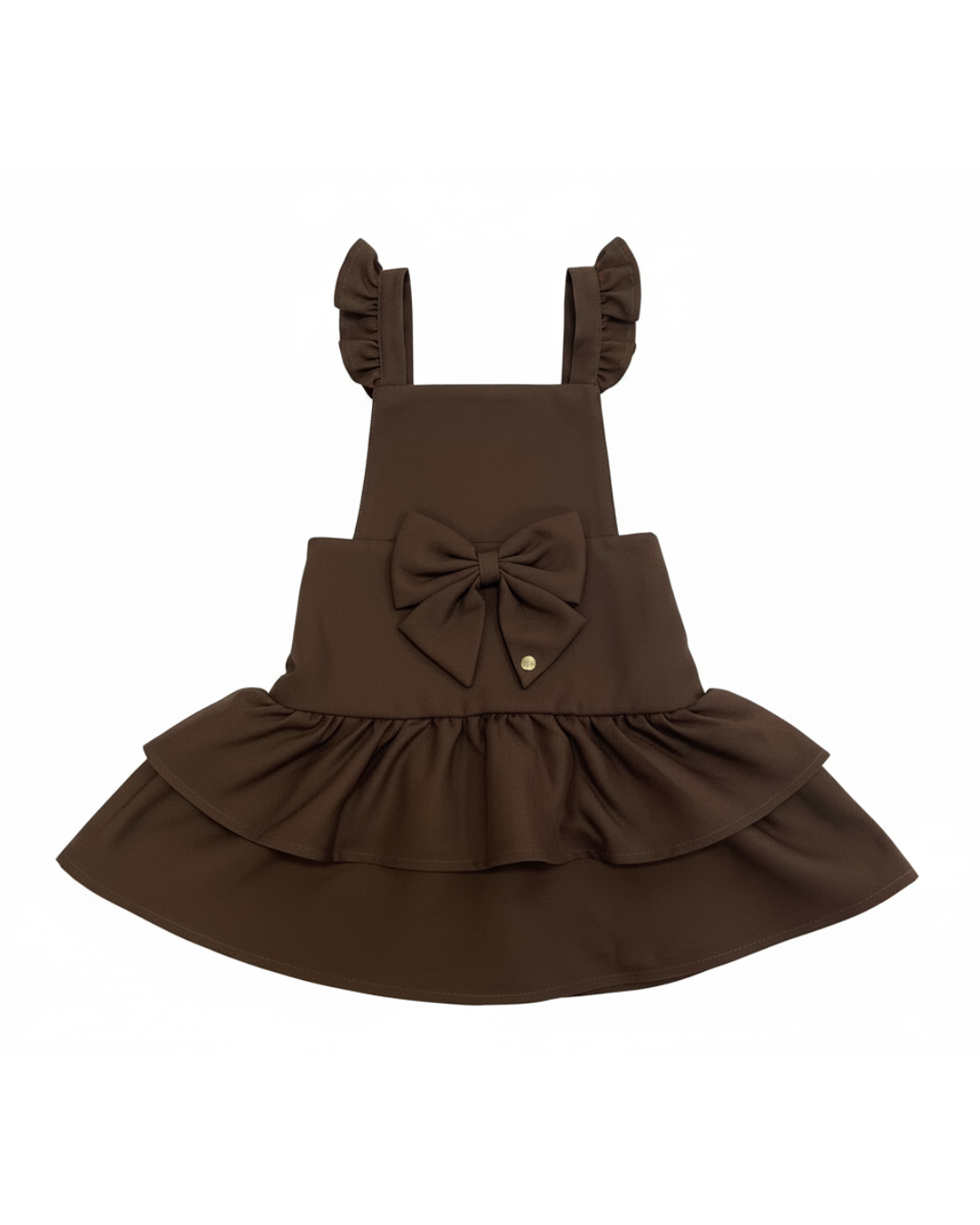 Brown Frill Ra-Ra Pinafore Dress
